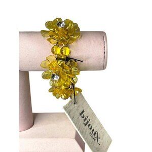 Bijoux Bar Crystal Flower Stretch Bracelet